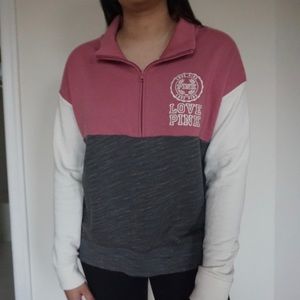 VS PINK Colorblock Half Zip Hoodie